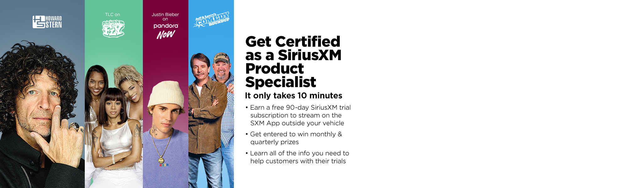 Take SiriusXM e-Learning course to get certified as a SiriusXM Product Specialist, earn a free 90-day trial subscription 